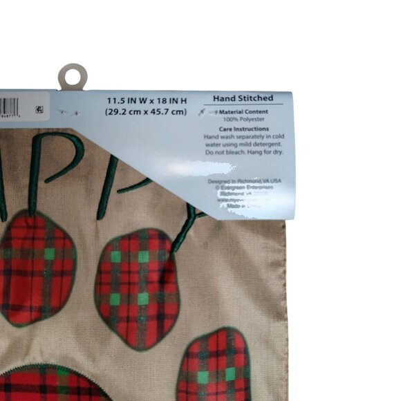 Happy Pawlidays 18 inch Embroidered Yard Flag Christmas Decor - Picture 5 of 5